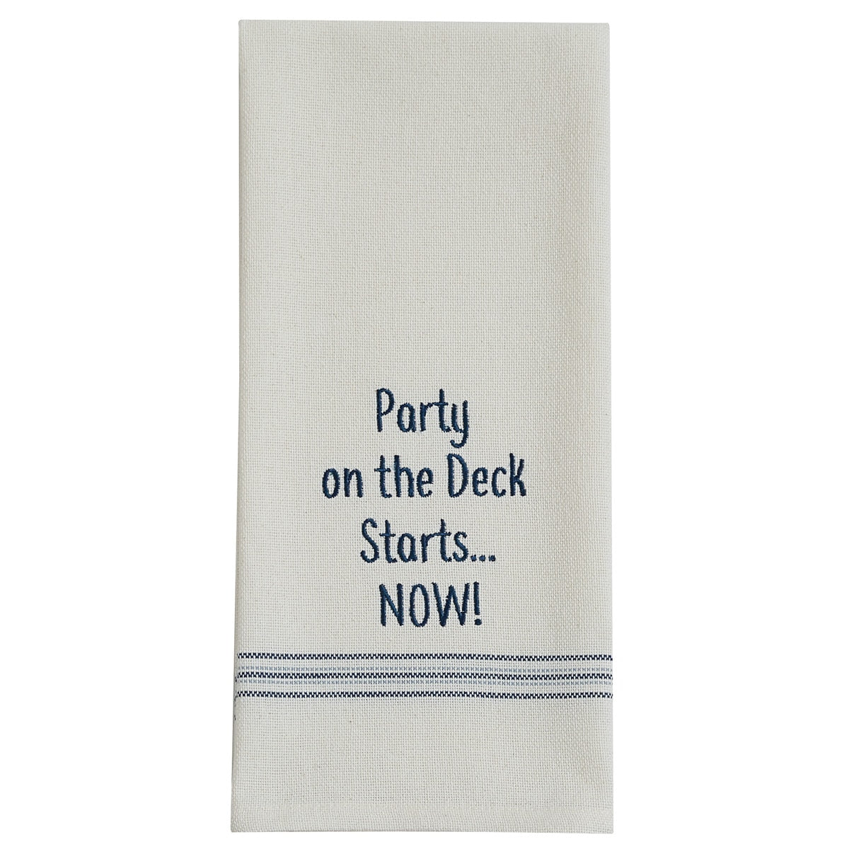 Park Designs Party On The Deck Embroidered Sentiment Dishtowel - Set of 6