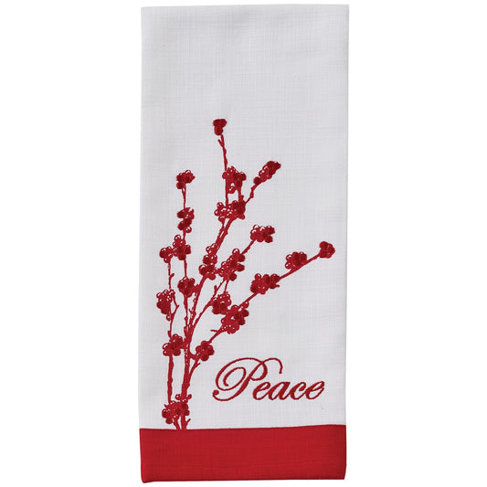 Park Designs Patricia Heaton Home Berry Elegance Peace Embrodered Dishtowel - Set of 6