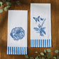 Park Designs Patricia Heaton Home Flower Embroidered Dishtowel Blue - Set of 6