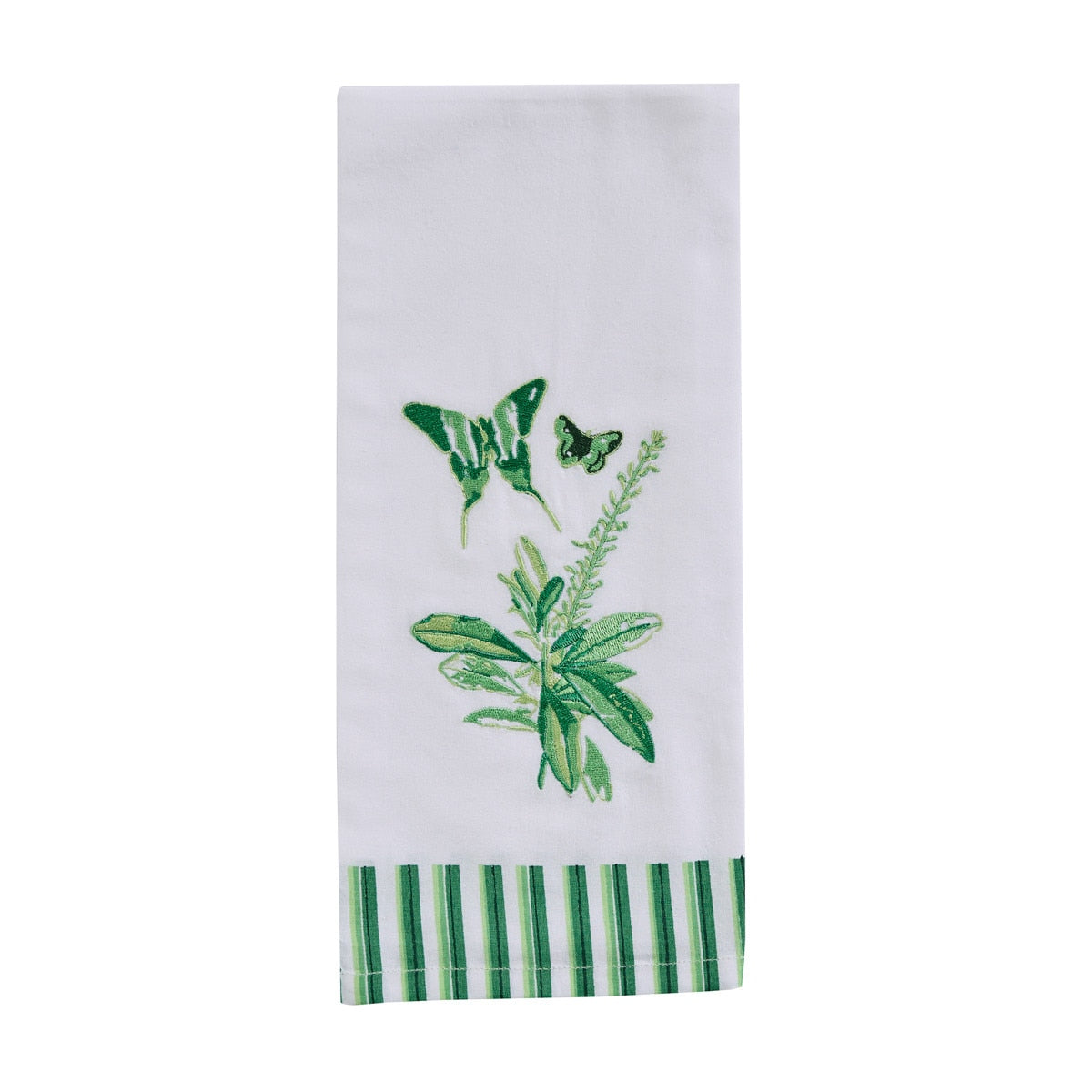Park Designs Patricia Heaton Home Butterfly Embroidered Dishtowel Green - Set of 6