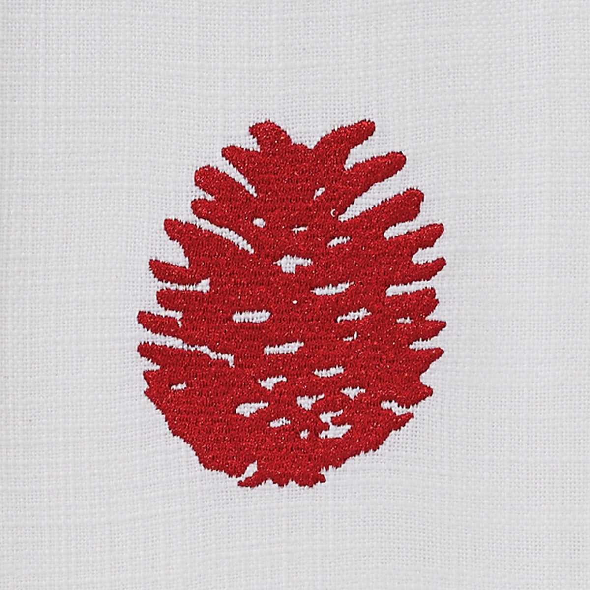 Park Designs Patricia Heaton Home Cranberry Embroidered Pinecone Dishtowel - Set of 6