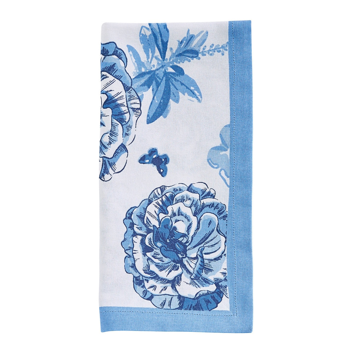 Park Designs Patricia Heaton Home Florals And Flitters Printed Blue Napkin - Set of 12