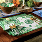 Park Designs Patricia Heaton Home Florals And Flitters Reversible Placemat Green - Set of 12