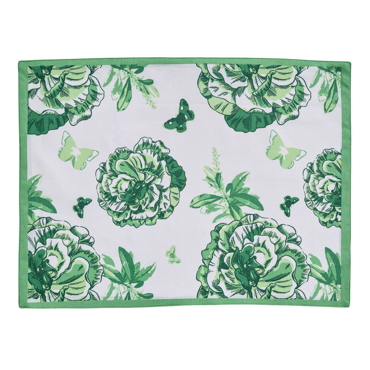 Park Designs Patricia Heaton Home Florals And Flitters Reversible Placemat Green - Set of 12