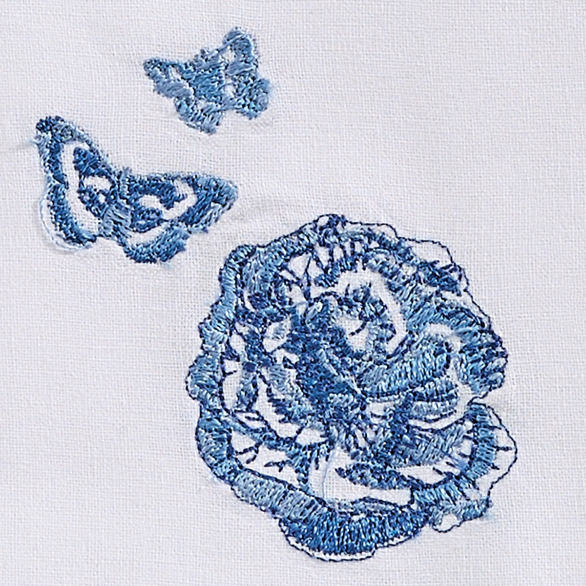 Park Designs Patricia Heaton Home Florals & Flitters Embroidered Blue Napkin - Set of 12