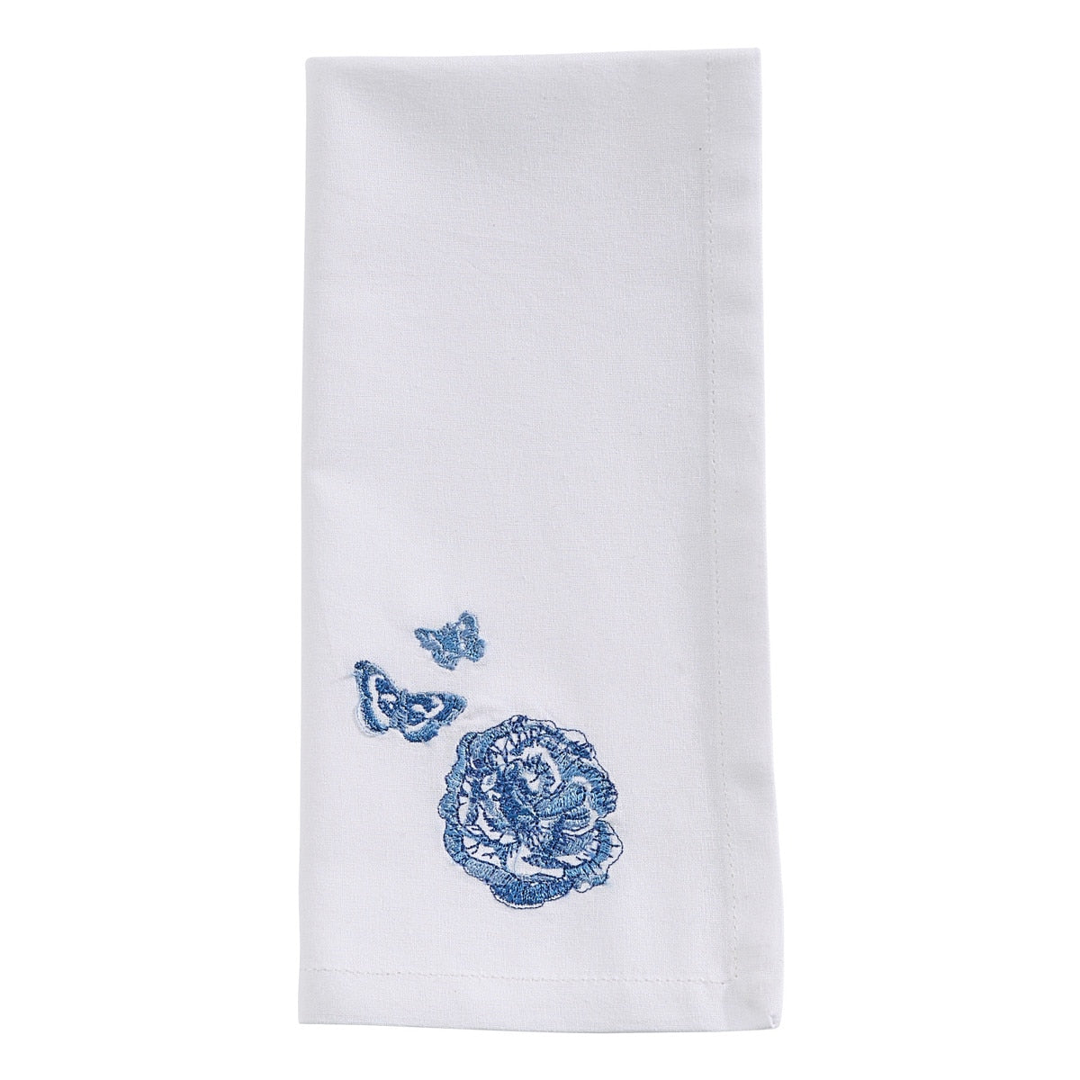 Park Designs Patricia Heaton Home Florals & Flitters Embroidered Blue Napkin - Set of 12