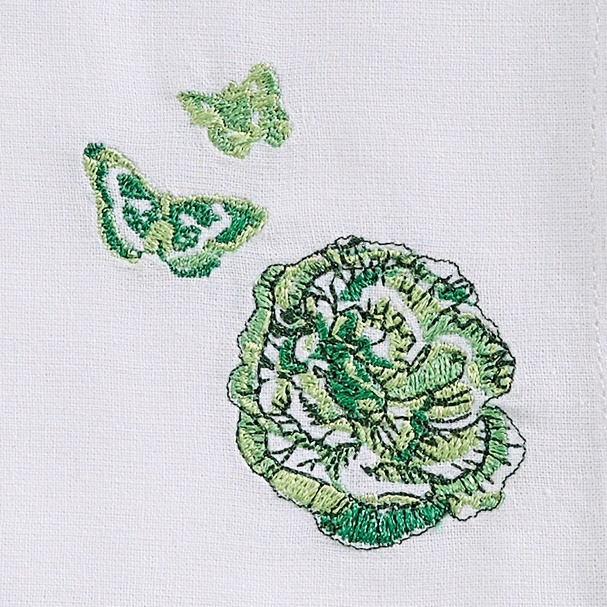 Park Designs Patricia Heaton Home Florals & Flitters Embroidered Green Napkin - Set of 12