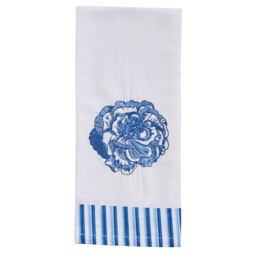 Park Designs Patricia Heaton Home Flower Embroidered Dishtowel Blue - Set of 6