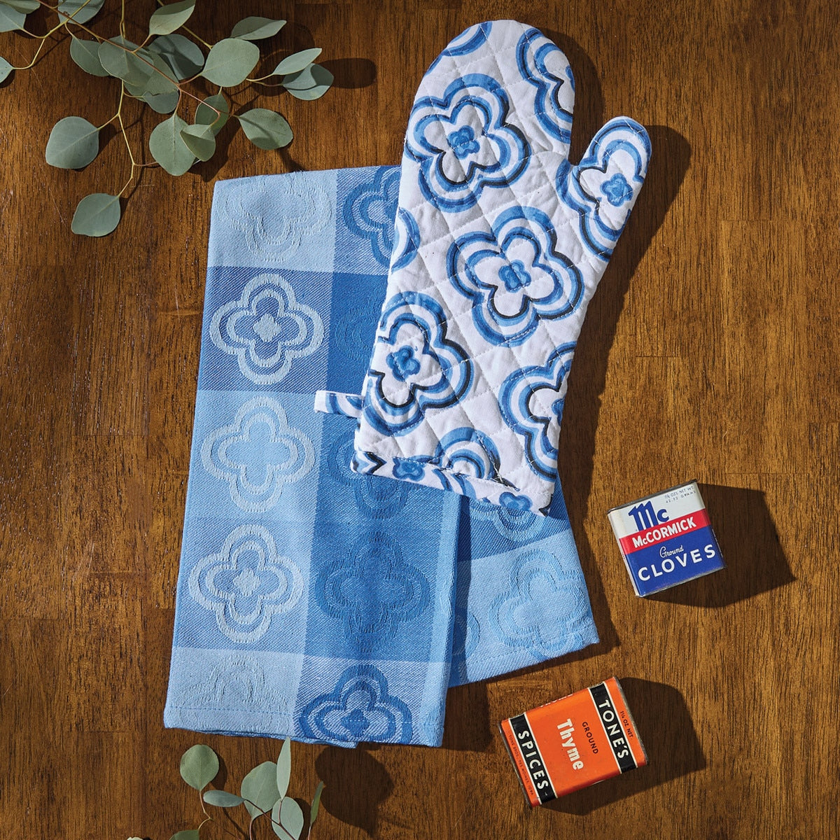 Park Designs Patricia Heaton Home Geo Jacquard Dishtowel Blue - Set of 6