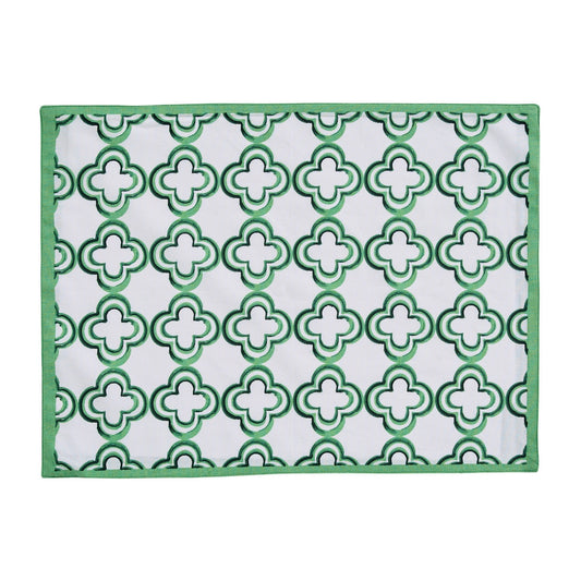 Park Designs Patricia Heaton Home Geo Reversible Placemat Green - Set of 12