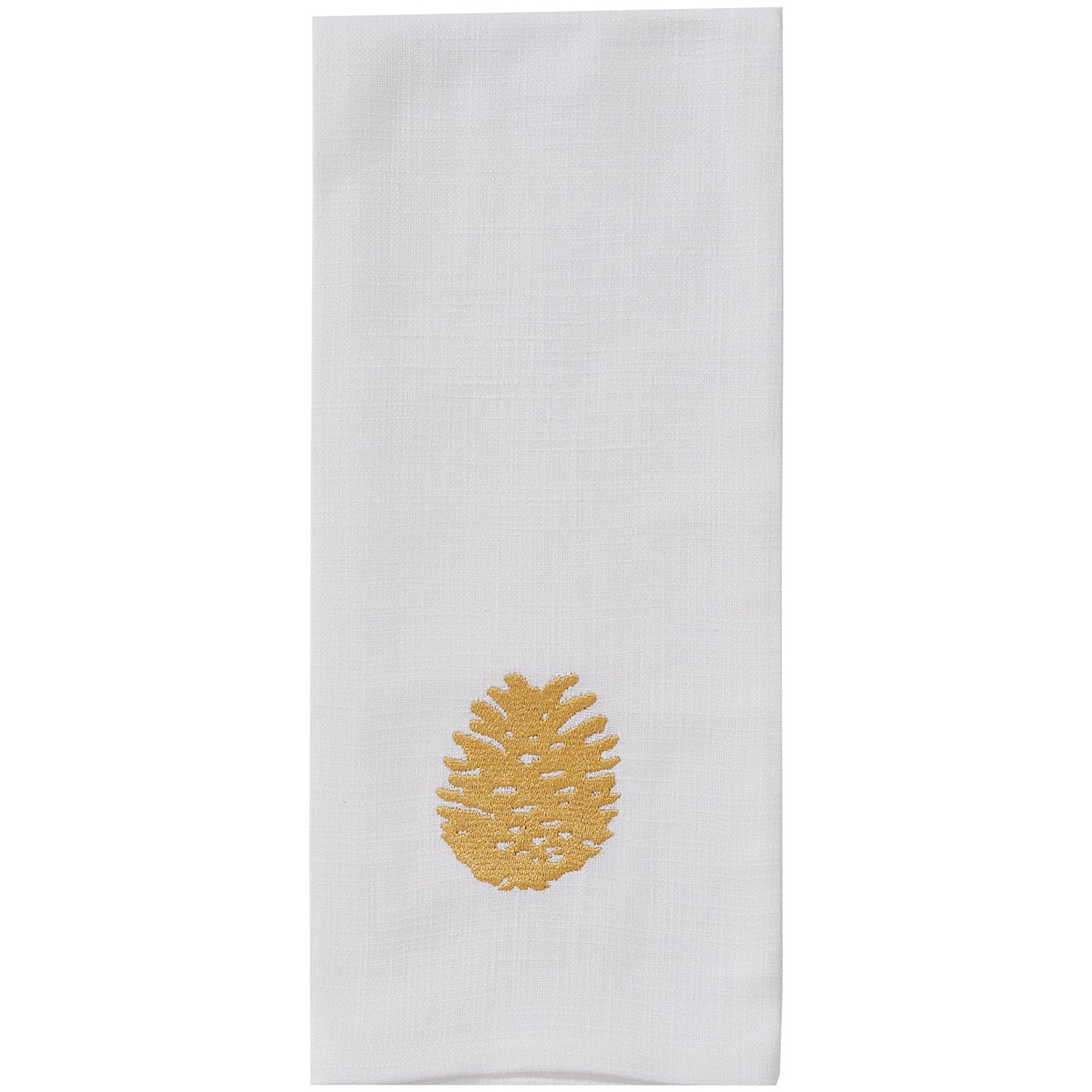 Park Designs Patricia Heaton Home Gold Embroidered Pinecone Dishtowel - Set of 6