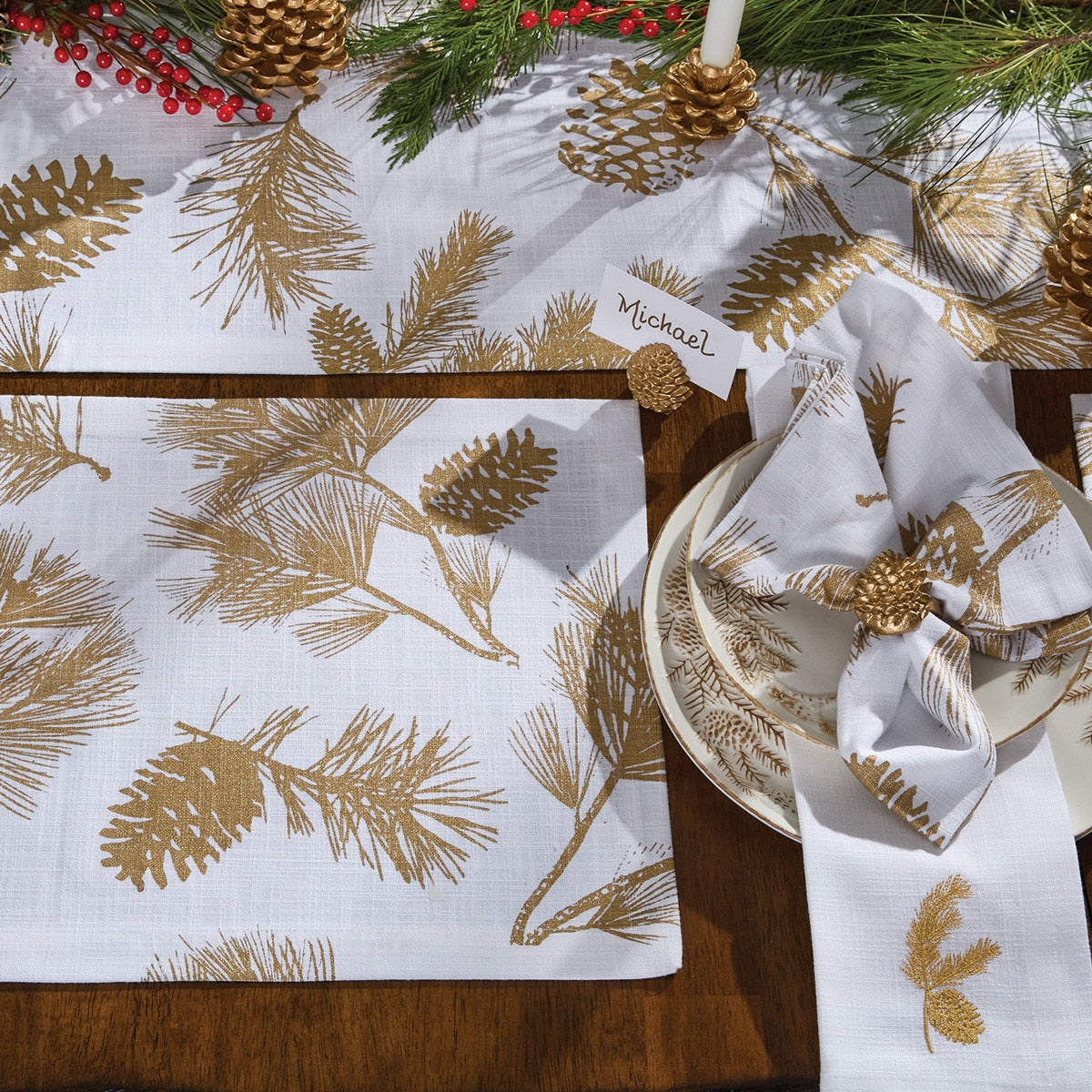 Park Designs Patricia Heaton Home Gold Pinecone Placemat - Set of 12
