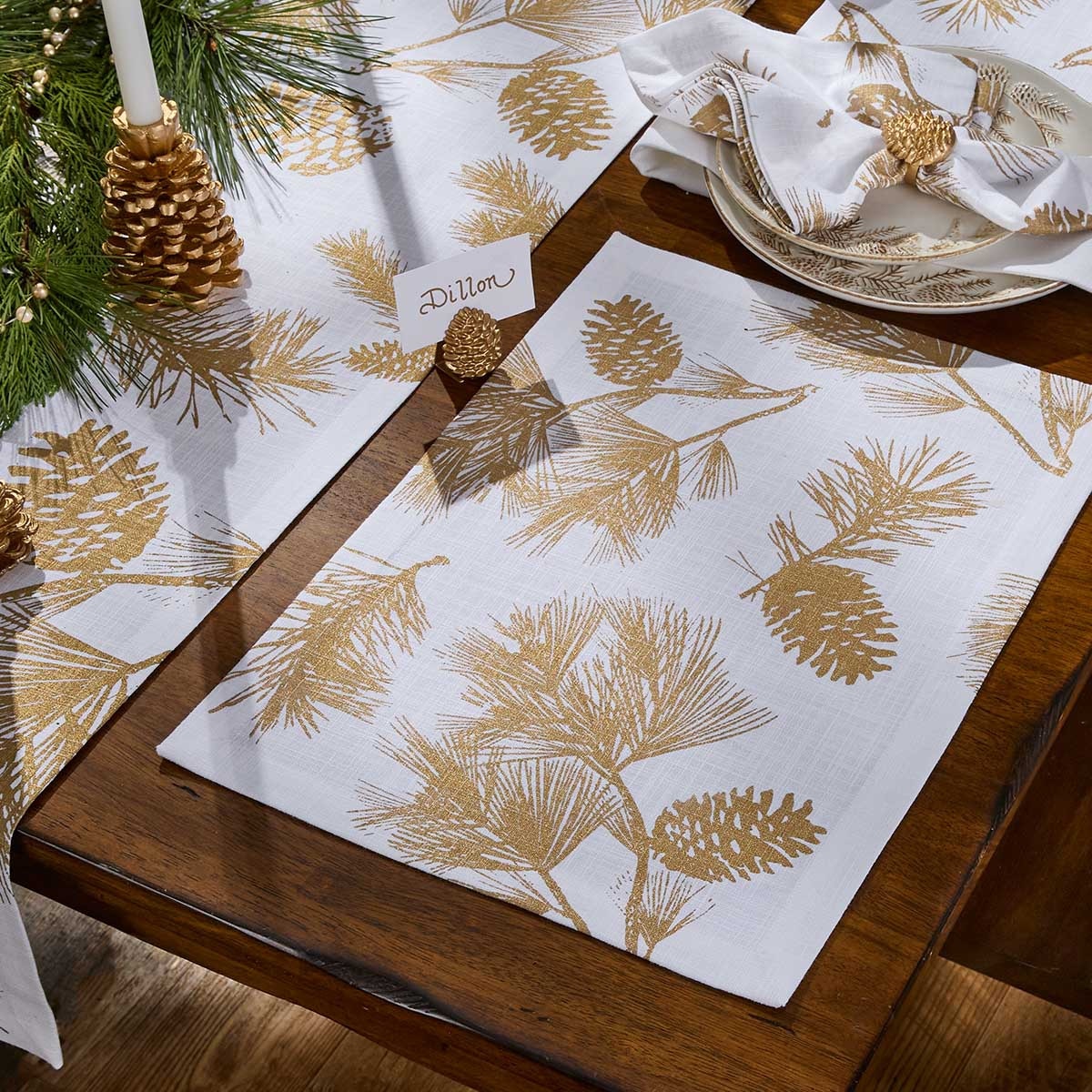 Park Designs Patricia Heaton Home Gold Pinecone Placemat - Set of 12
