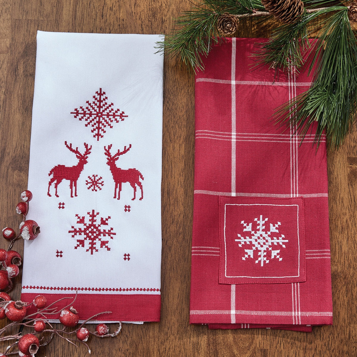 Park Designs Patricia Heaton Home Holiday Fairisle Decorative Dishtowel - Set of 6