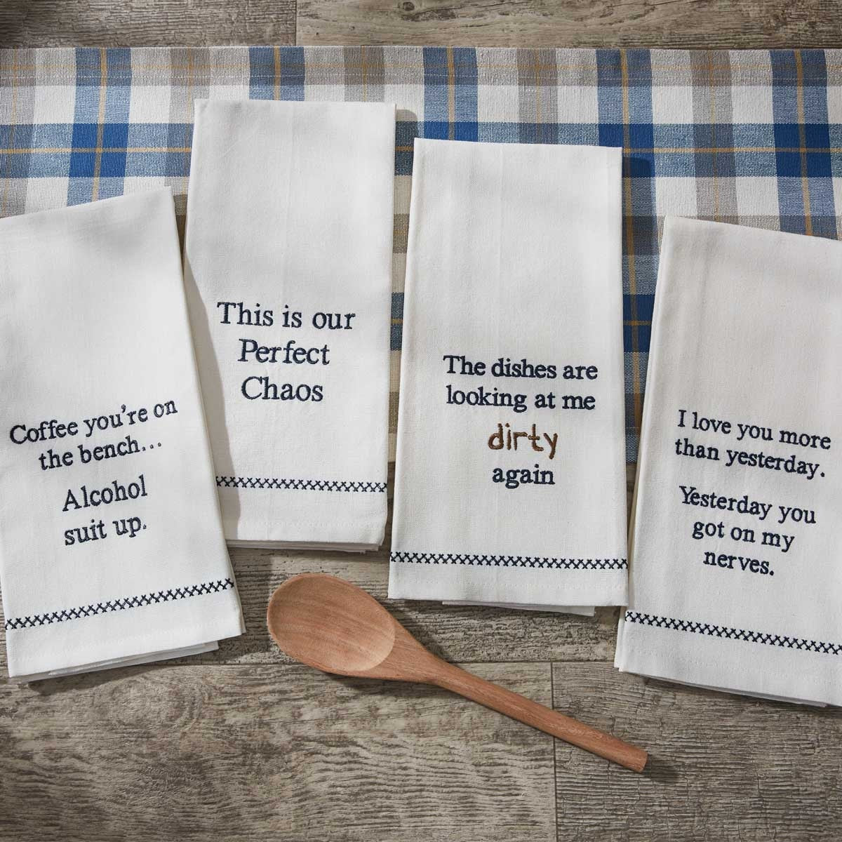 Park Designs Coffee On The Bench Sentiment Dishtowel - Set of 2