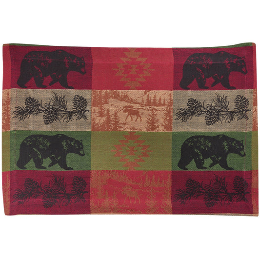 Park Designs Pinecones And Trees Jacquard Placemat - Set of 12