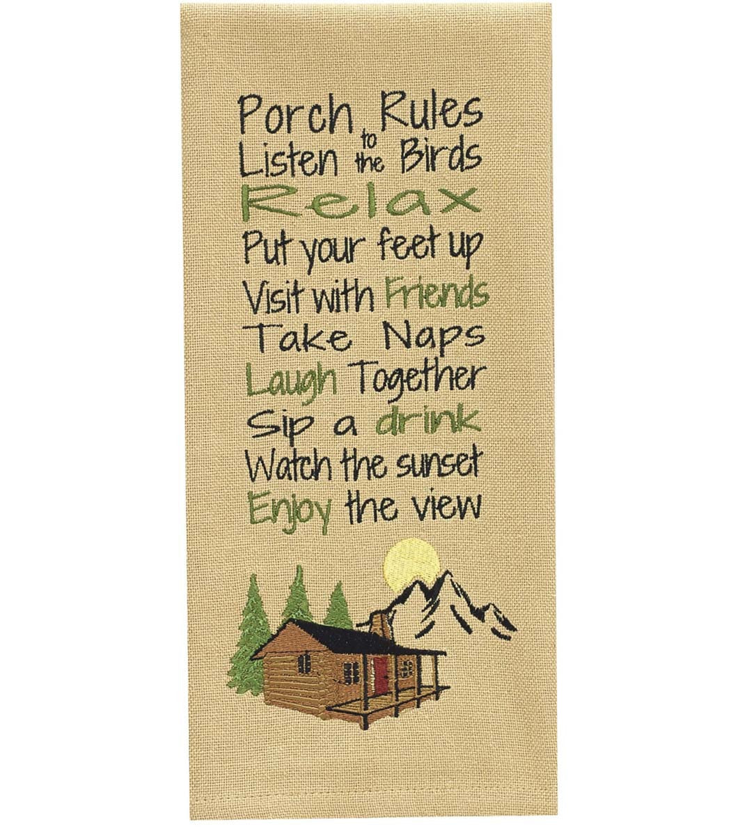 Park Designs Porch Rules Dishtowel - Set of 2