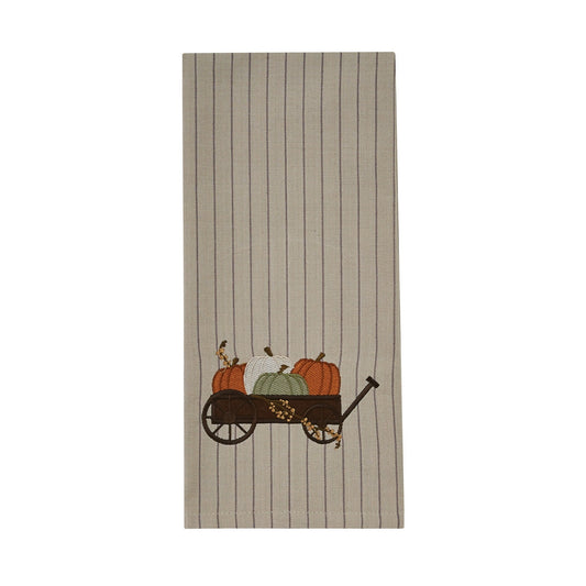 Park Designs Pumpkin Cart Embroidered Dishtowel