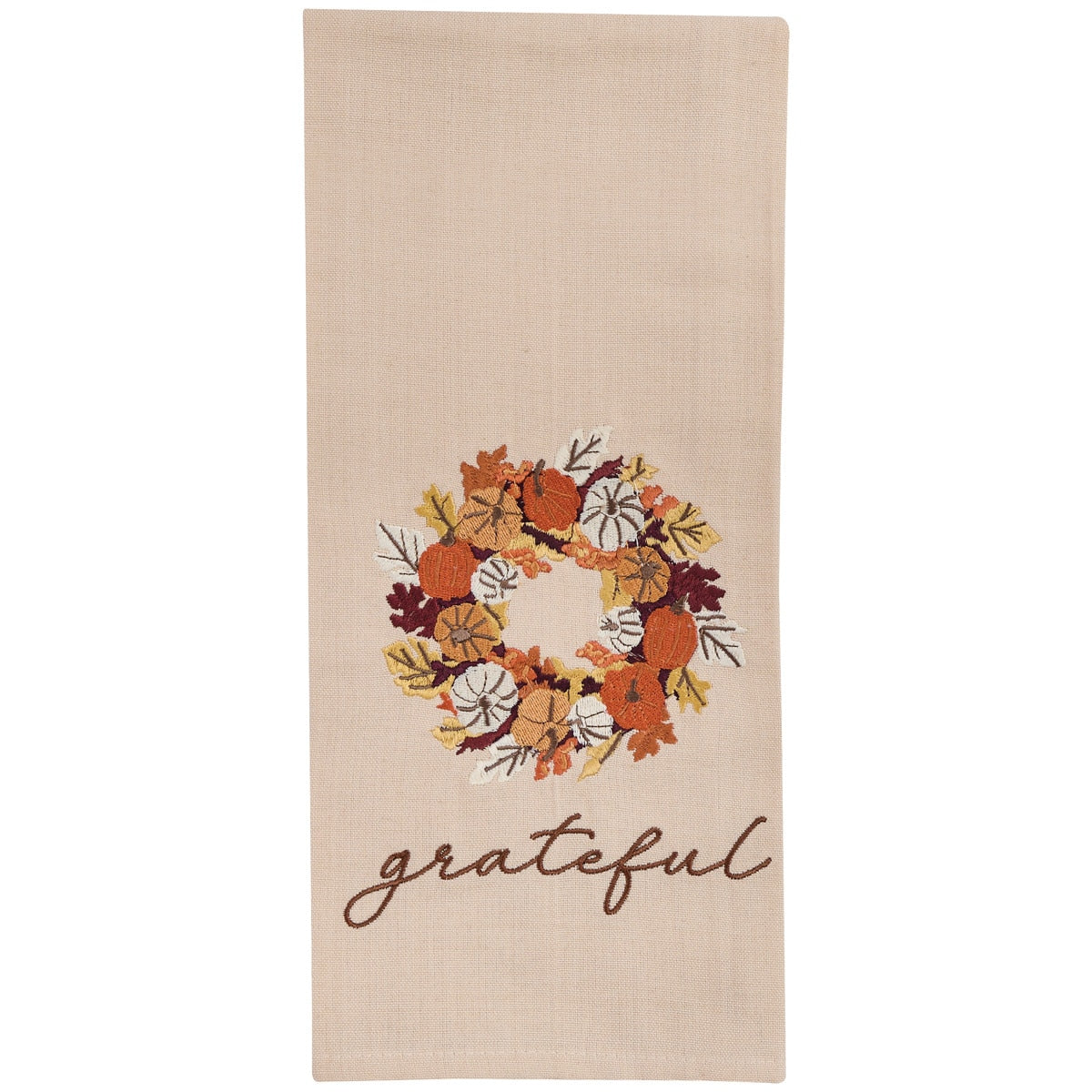 Park Designs Pumpkin Wreath Embroidered Dishtowel - Set of 6