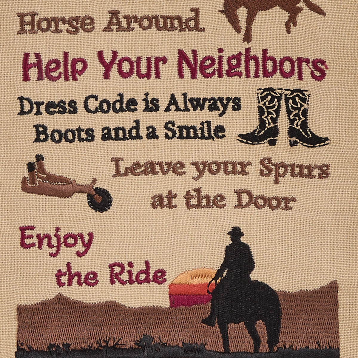 Park Designs Ranch Rules Embroidered Dishtowel - Set of 6