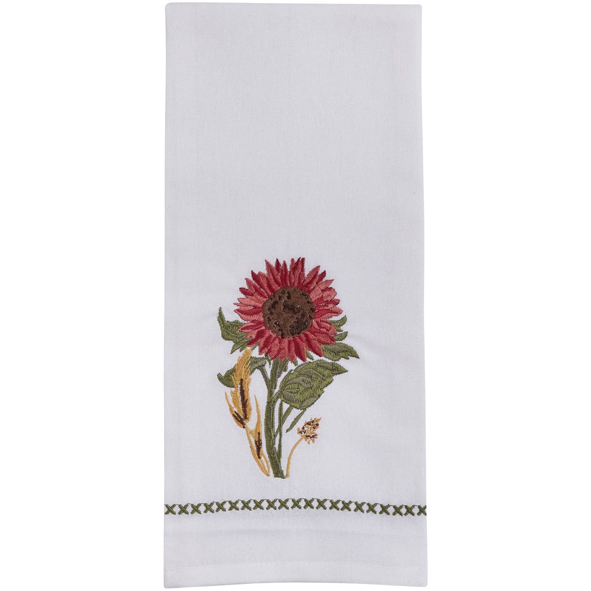 Park Designs Red Sunflower Dishtowel Embroidered - Set of 6