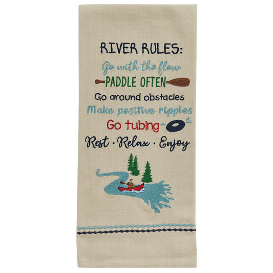 Park Designs River Rules Embroidered Dishtowel - Set of 2