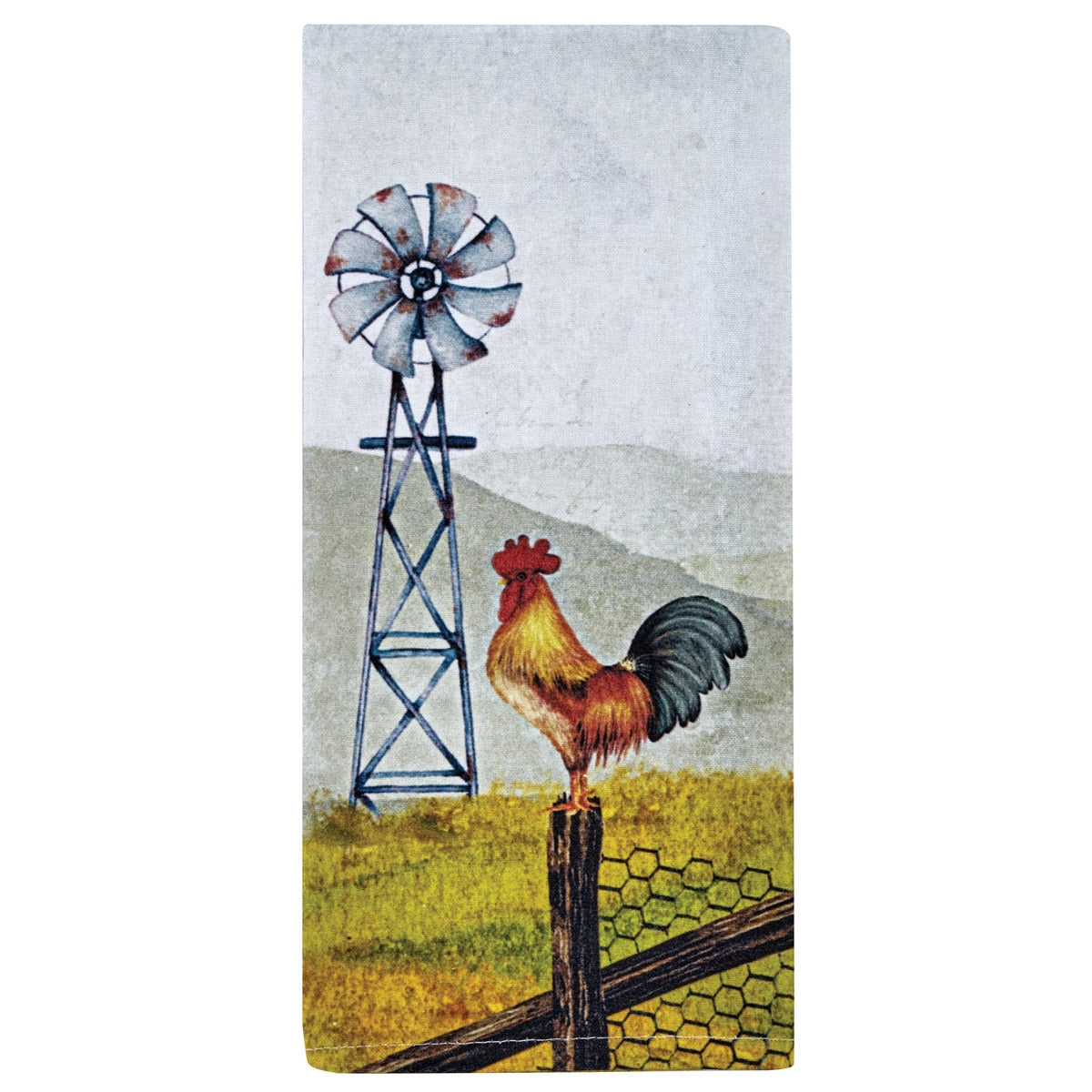 Park Designs Rooster And Windmill Printed Dishtowel - Set of 2