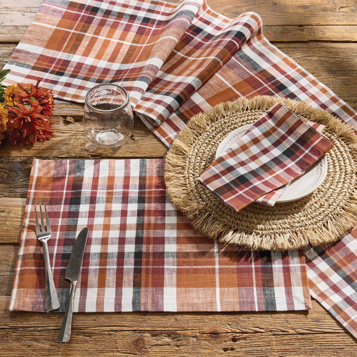 Park Designs Russett Plaid Placemat - Set of 12
