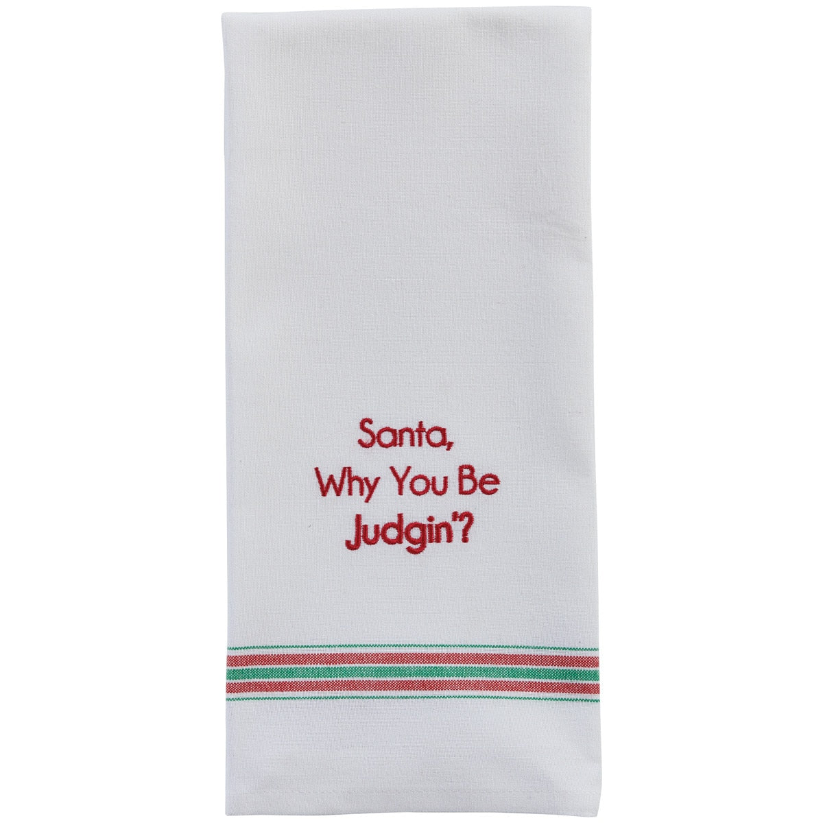 Park Designs Santa, Why You Be Judgin'? Dishtowel - Set of 6