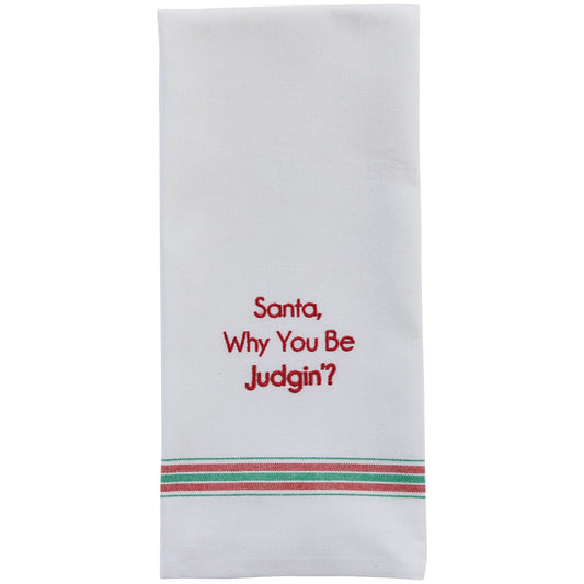 Park Designs Santa, Why You Be Judgin'? Dishtowel - Set of 6