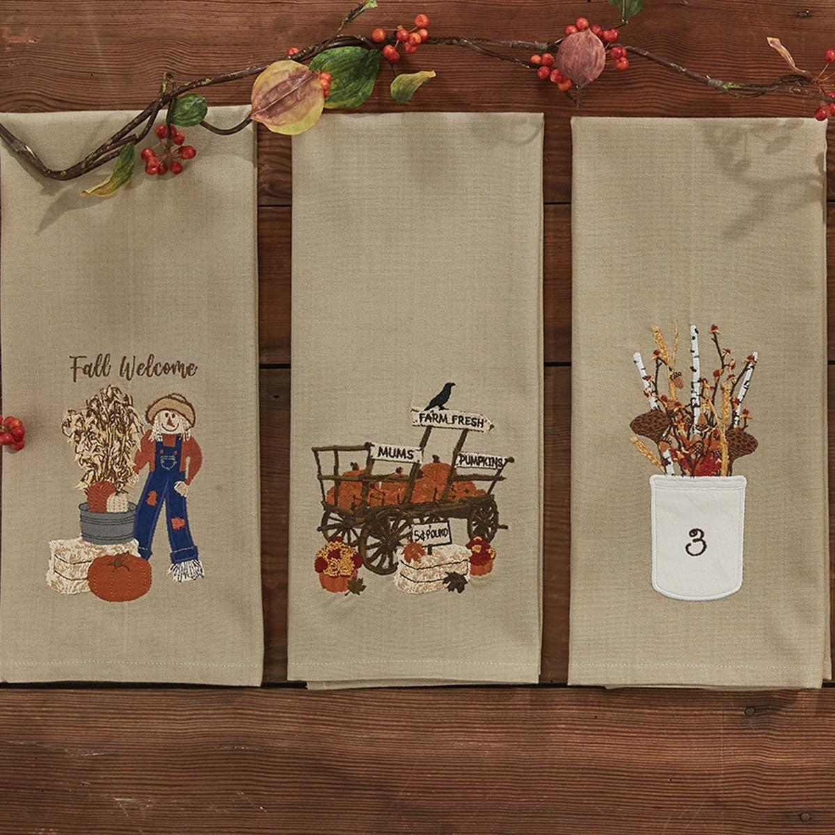 Park Designs Scarecrow Welcome Dishtowel - Set of 2