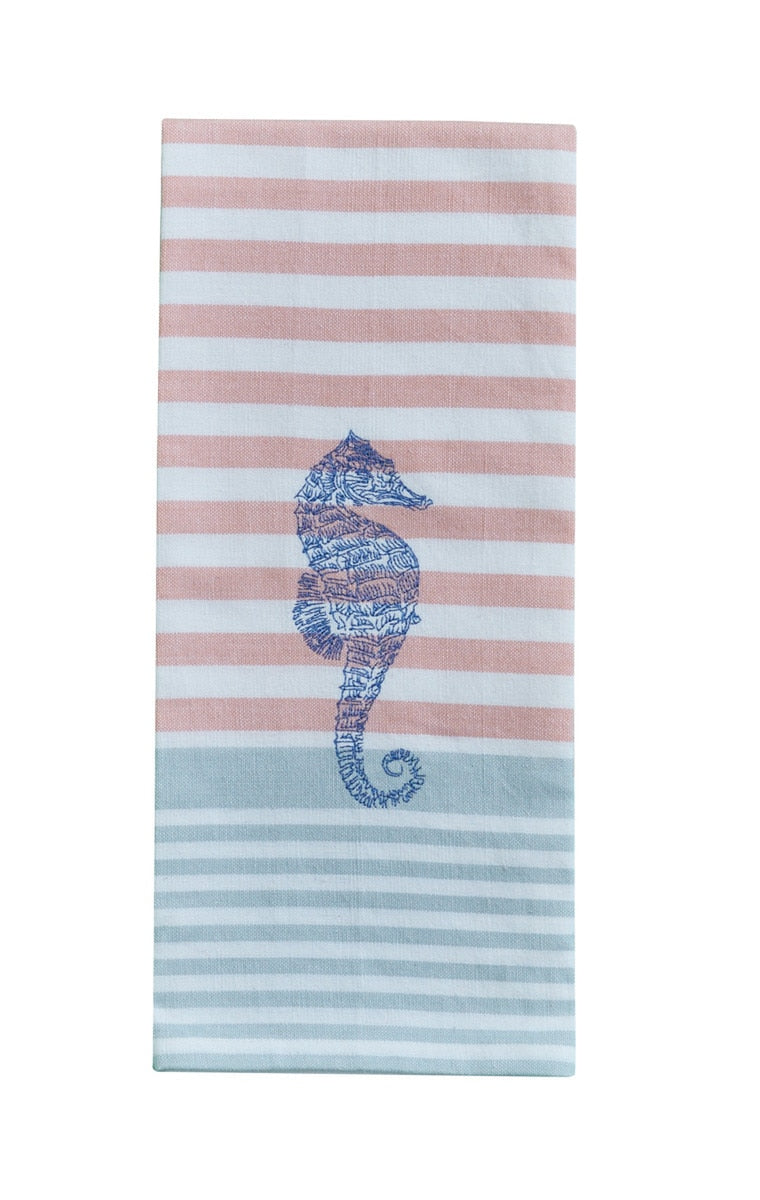 Park Designs Sea Life Embroidered Seahorse Dishtowel - Set of 2