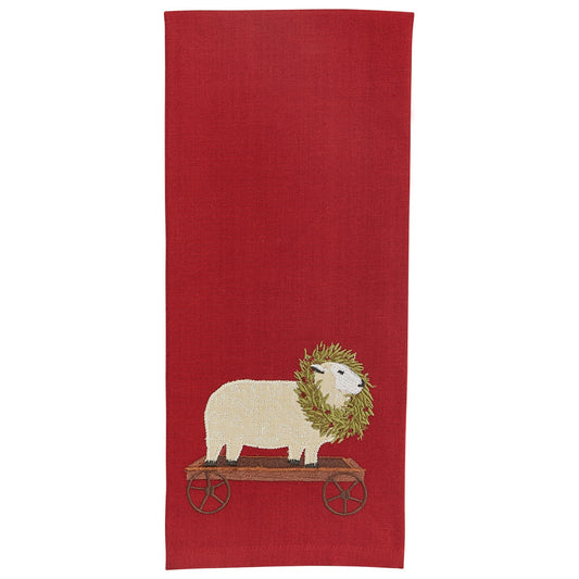 Park Designs Sheep With Wreath Dishtowel - Set of 2