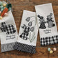 Park Designs Silver Bells And Bunny Tails Applique Dishtowel - Set of 2