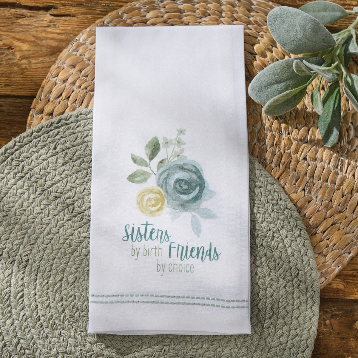 Park Designs Sisters By Birth Decorative Dishtowel - Set of 6
