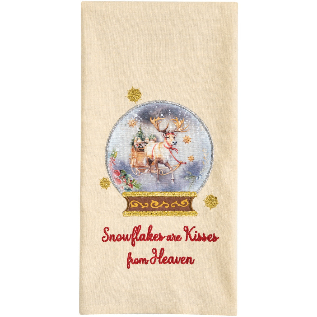Park Designs Snow Globe Reindeer Decorative Dishtowel - Set of 6