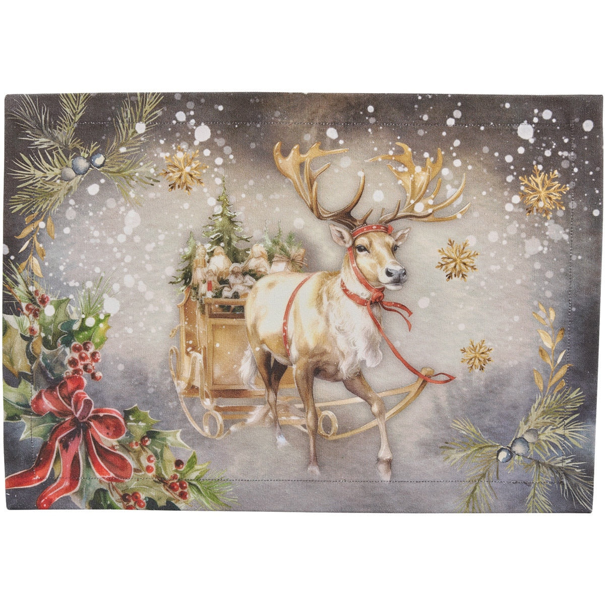 Park Designs Snow Globe Reindeer Placemat - Set of 12