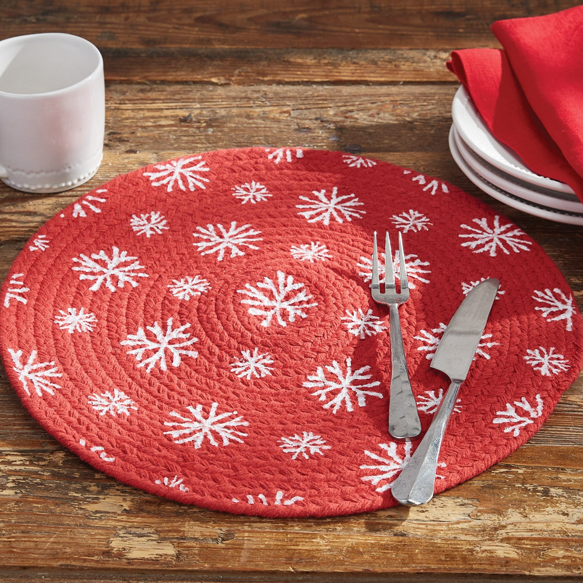 Park Designs Snowflake Round Placemat - Set of 4