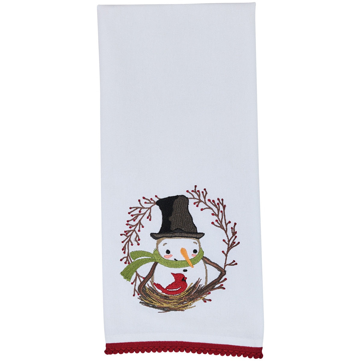 Park Designs Snowman And Berry Wreath Dishtowel - Set of 6