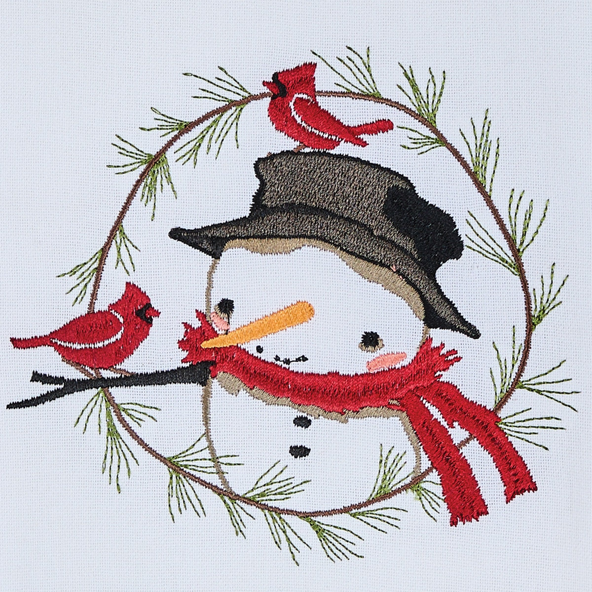 Park Designs Snowman And Pine Wreath Dishtowel - Set of 6