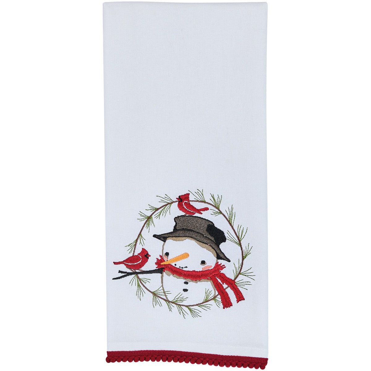 Park Designs Snowman And Pine Wreath Dishtowel - Set of 6
