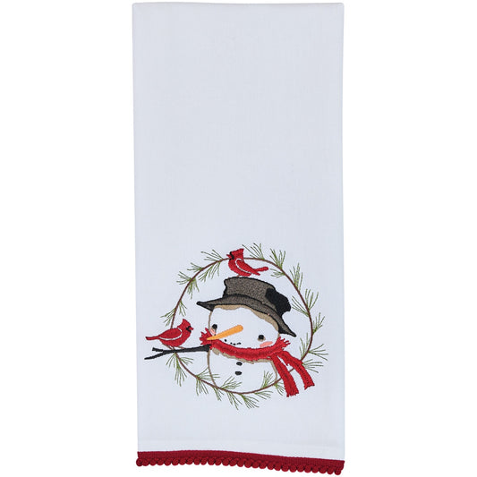 Park Designs Snowman And Pine Wreath Dishtowel - Set of 6