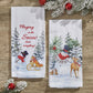 Park Designs Snowman With Sled Embroidered Dishtowel - Set of 2