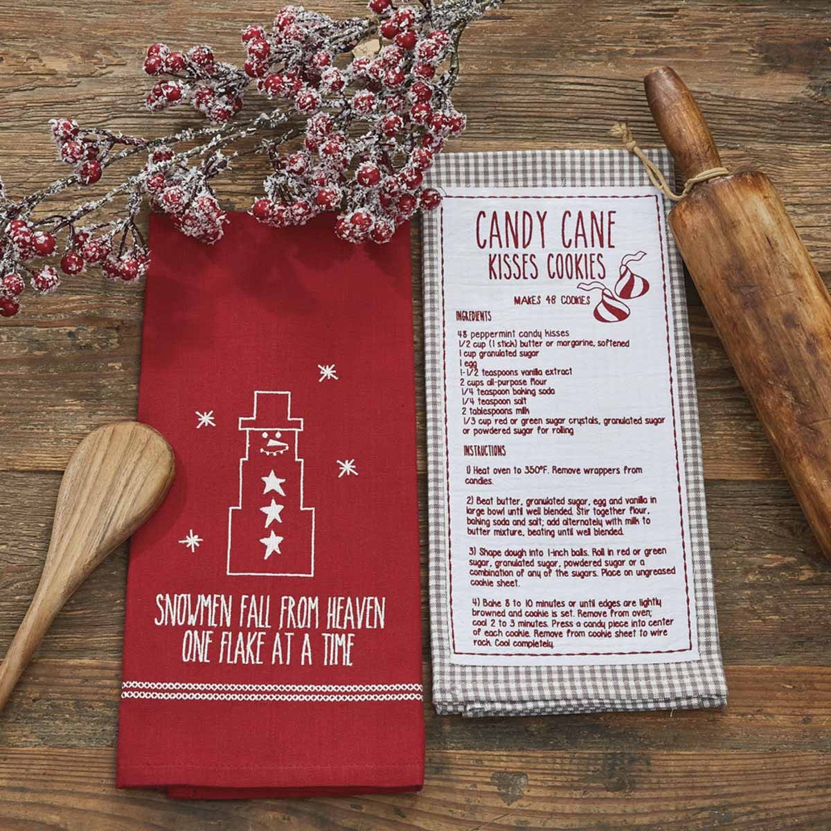 Park Designs Snowmen Fall From Heaven Embroidered Dishtowel