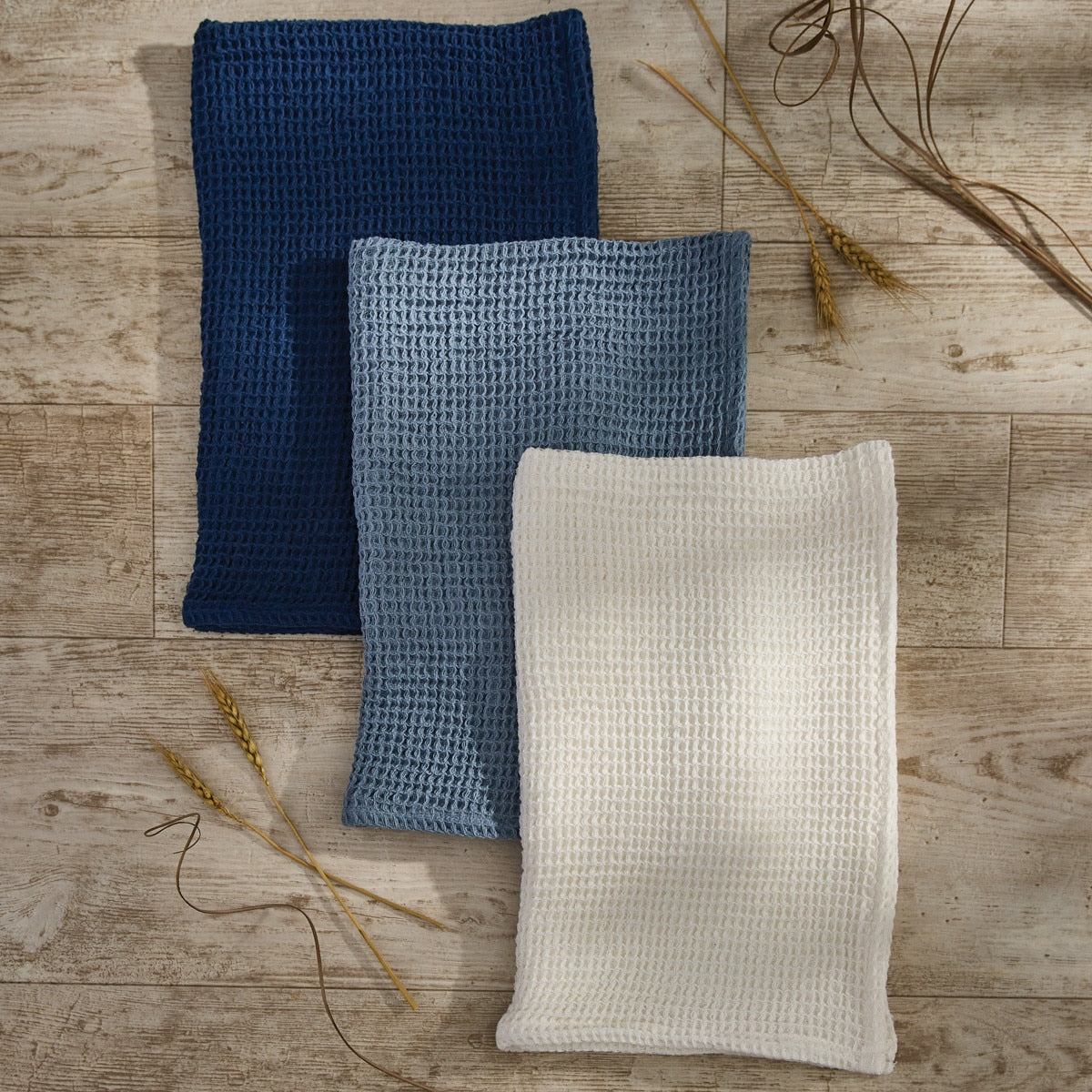 Park Designs Solid Waffle Dishtowel Indigo - Set of 6