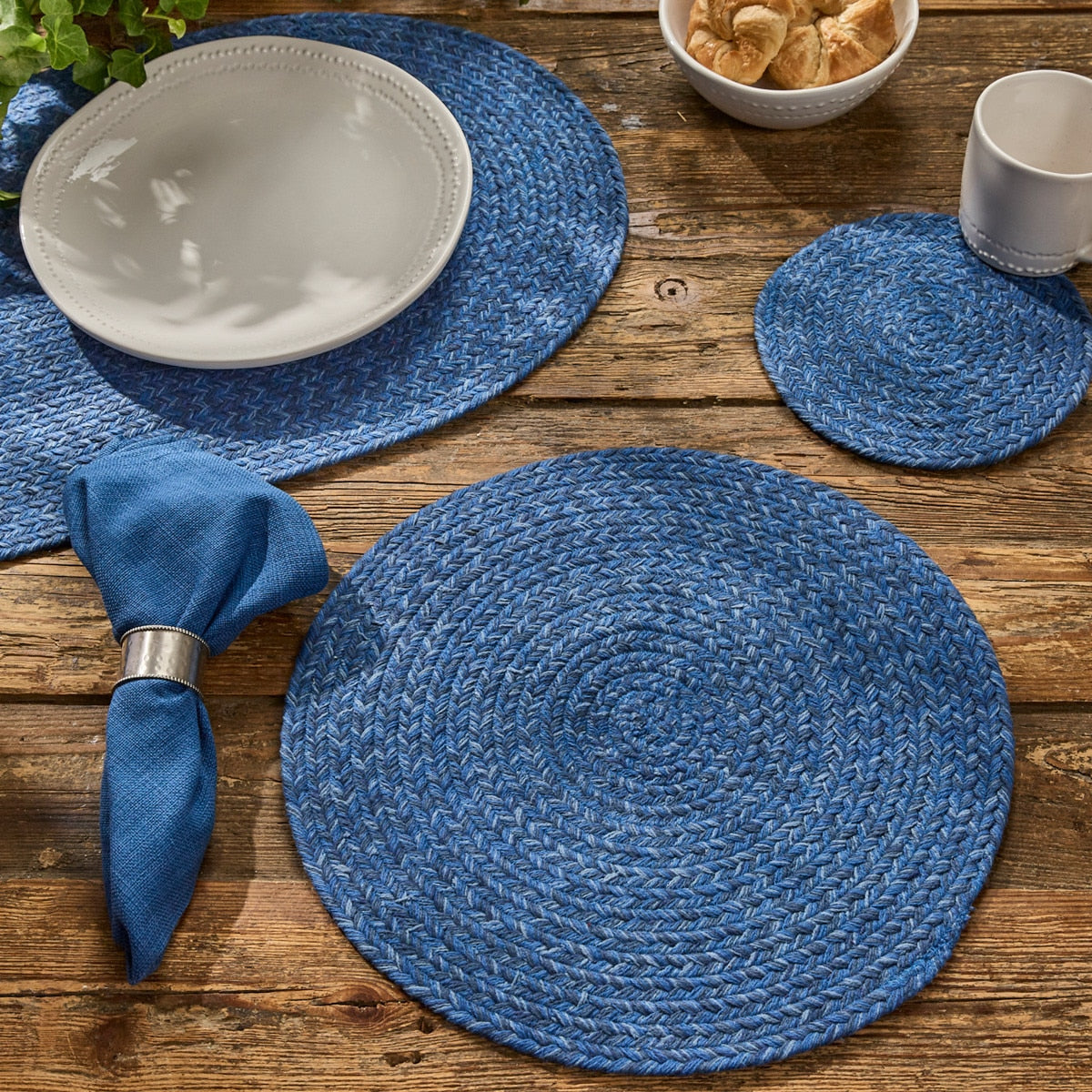 Park Designs Spice Bin Braided Placemat Blue Spice - Set of 12