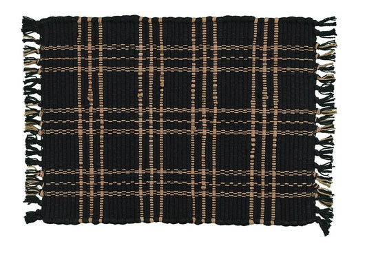 Park Designs Sturbridge Chindi Placemat Black - Set of 4
