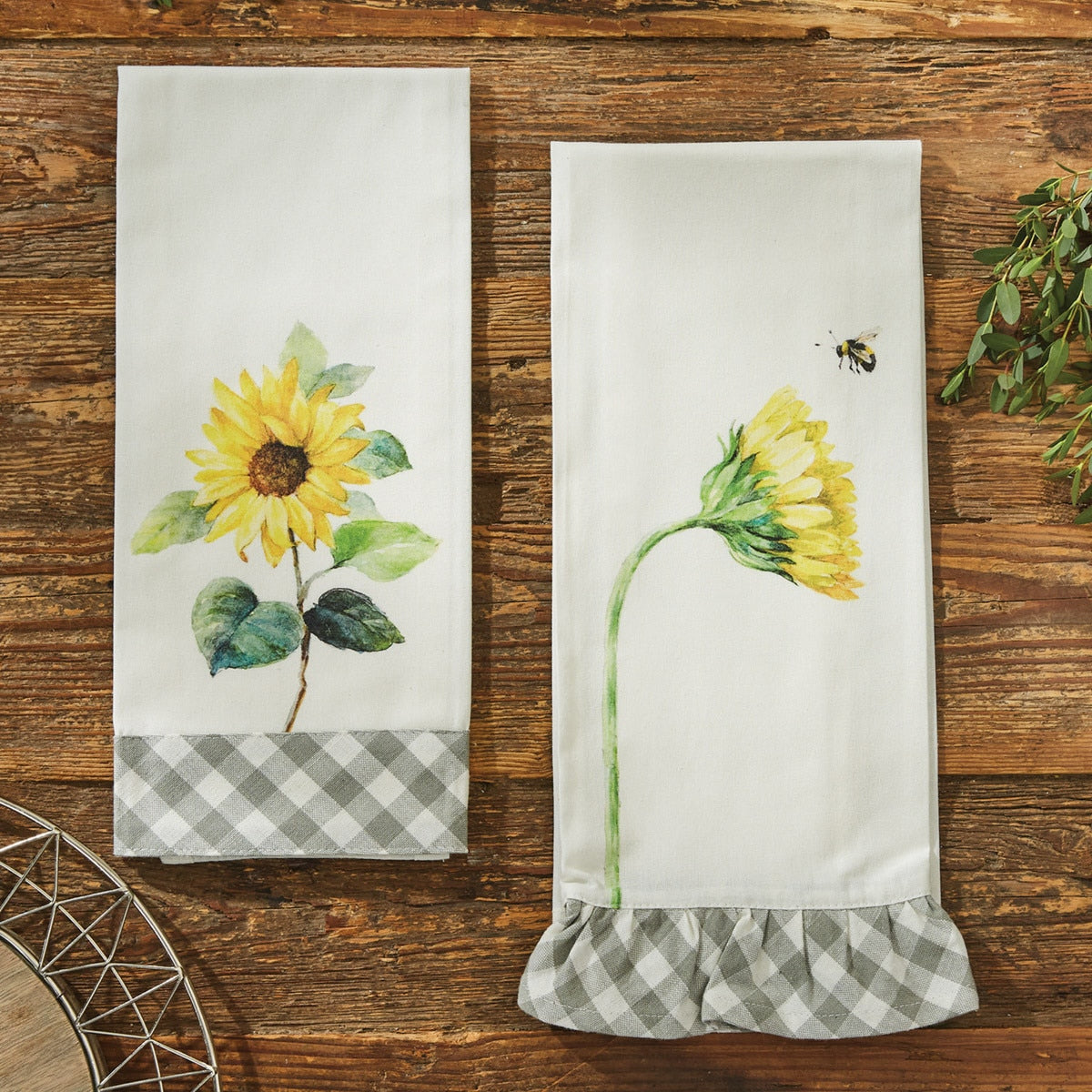 Park Designs Sunflower With Bee Dishtowel - Set of 6