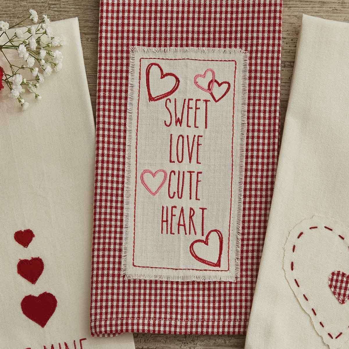 Park Designs Sweet Love Embroidered Applique Dishtowel - Set of 2