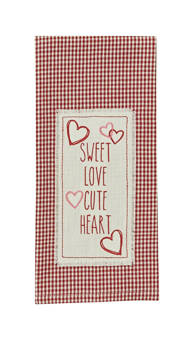 Park Designs Sweet Love Embroidered Applique Dishtowel - Set of 2